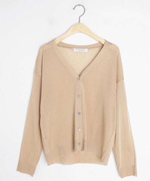 DHOLIC（ディーホリック）の「Vネックシアーニットカーディガン（カーディガン/ボレロ・レディース・ホワイト/ブルー/ブラック/パープル/ベージュ・FREE）」の3枚目の写真