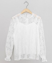 DHOLIC | パンチングレースラインブラウス(シャツ/ブラウス)