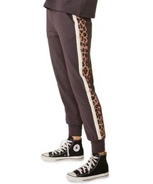Monrow Paneled Leopard-Print Sweatpants