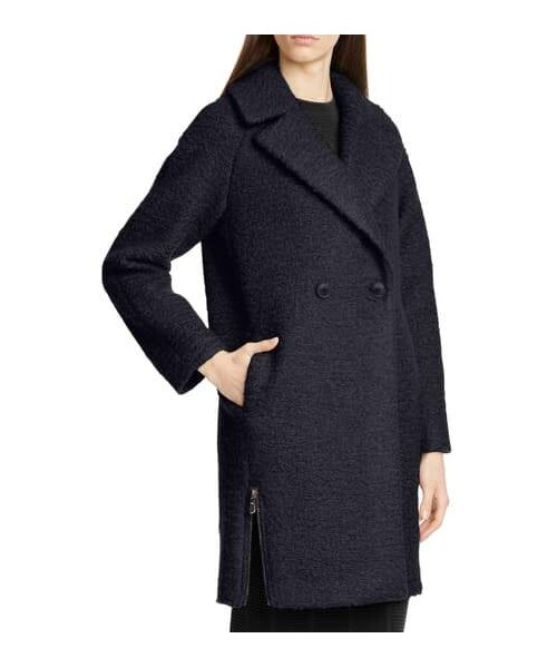 EMPORIO ARMANI（エンポリオアルマーニ）の「Emporio Armani Boiled Wool Blend Cocoon Coat（ジャケット/アウター・レディース・Blue・16 Us / 52 It/12 Us / 48 It/6 Us / 42 It/14 Us / 50 It/10 Us / 46 It/4 Us / 40 It/0 Us / 36 It/8 Us / 44 It/2 Us / 38 It）」の3枚目の写真