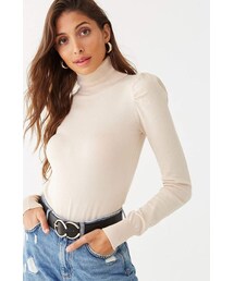 Forever 21 Puff-Sleeve Turtleneck Sweater