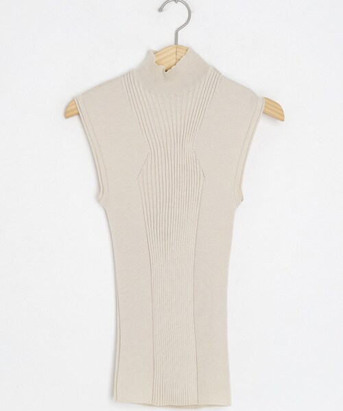 DHOLIC（ディーホリック）の「ハイネックリブスリーブレス（タンクトップ・レディース・ホワイト/ブラック/ベージュ/ブルー・FREE）」の3枚目の写真