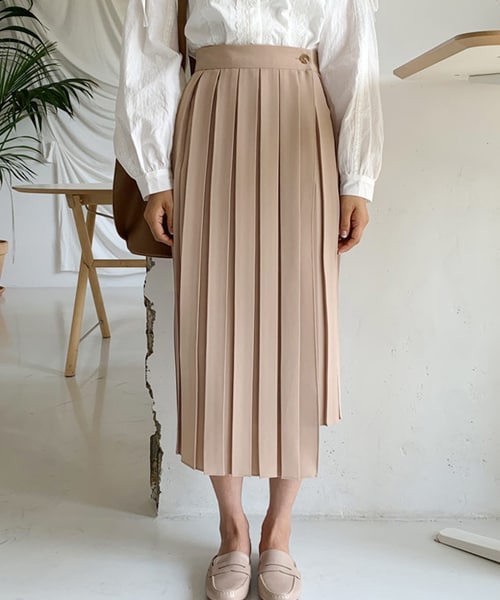 DHOLIC（ディーホリック）の「アンバランスプリーツスカート（スカート・レディース・ブラウン/ベージュ/ブラック・FREE）」の3枚目の写真