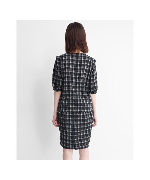 KBF（ケイビーエフ）の「チェック肩タックプルオーバー（トップス・レディース・ORANGE/BLACK/PURPLE・one）」の8枚目の写真