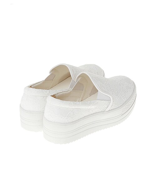 earth music&ecology（アースミュージックアンドエコロジー）の「・レース厚底スニーカー（スニーカー・レディース・ホワイト/ブラック・22.5cm/23cm/23.5cm/24cm/24.5cm）」の4枚目の写真