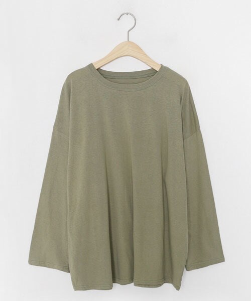 DHOLIC(ディーホリック)の「コットンラウンドTシャツ(Tシャツ/カットソー・レディース・グリーン/ピンク/ブラック/ホワイト/ベージュ・FREE)」の1枚目の写真