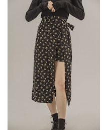 N WITH. | フラワープリントアシンメトリーラップスカート(スカート)