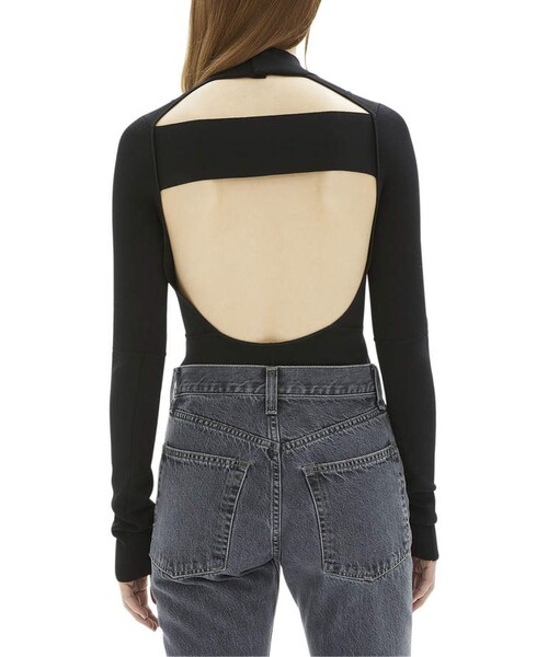 HELMUT LANG（ヘルムートラング）の「Helmut Lang Mock-Neck Long-Sleeve Viscose Bodysuit（トップス・レディース・Black・X-small/Medium/Large/Small）」の4枚目の写真