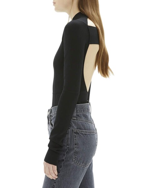 HELMUT LANG（ヘルムートラング）の「Helmut Lang Mock-Neck Long-Sleeve Viscose Bodysuit（トップス・レディース・Black・X-small/Medium/Large/Small）」の3枚目の写真