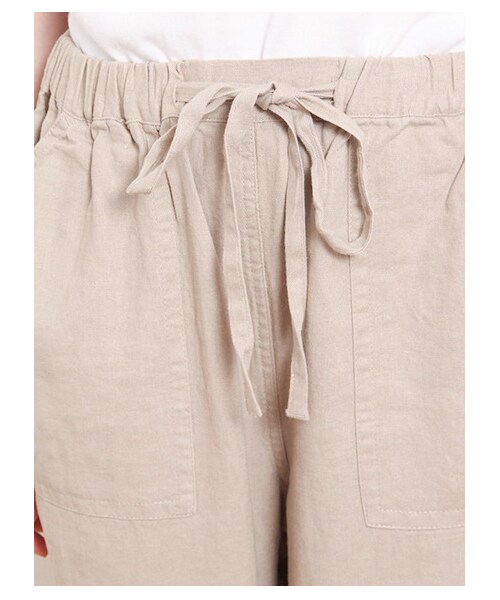 Green Parks fuuwa（グリーンパークスフーワ）の「・イージーフルレングスパンツ（パンツ・レディース・オフホワイト/ベージュ/ネイビー・F）」の8枚目の写真