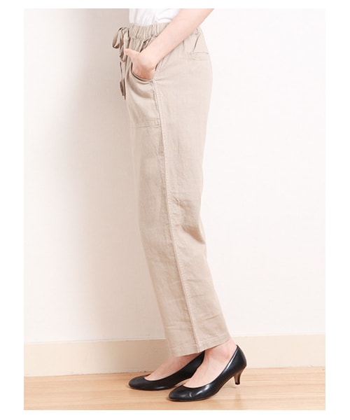 Green Parks fuuwa（グリーンパークスフーワ）の「・イージーフルレングスパンツ（パンツ・レディース・オフホワイト/ベージュ/ネイビー・F）」の5枚目の写真