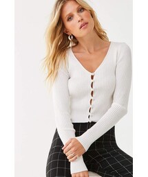 Forever 21 Faux Pearl Button-Front Cardigan