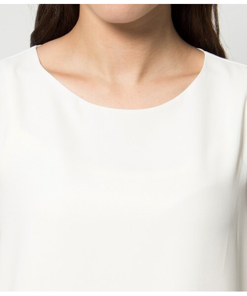 ROPE' PICNIC（ロペピクニック）の「ジョーゼット配色ノースリーブブラウス（ブラウス/シャツ・レディース・ホワイト/キナリ/ネイビー・38）」の7枚目の写真