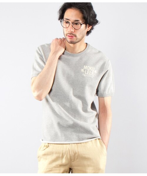 ADAM ET ROPE'（アダムエロペ）の「【OCEANS7月号掲載】別注【REIGNING CHAMP】スウェットTシャツ（Ｔシャツ/カットソー・メンズ・ブラック/グレー・S/M）」の2枚目の写真