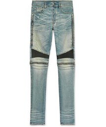 AMIRI（アミリ）の「AMIRI Mx2 Skinny-Fit Leather-Panelled