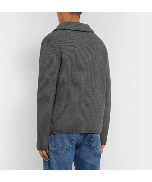 Acne Studios（アクネストゥディオズ）の「Acne Studios Korman Ribbed Wool-Blend Half-Zip Sweater（ニット/セーター・メンズ・Gray・XXXL/XL/L/XXL/XS/One Size/S/XXS）」の2枚目の写真