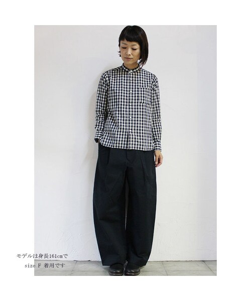 TIGRE BROCANTE インディゴ ギンガム チェック シャツ Lゆったり TIGRE BROCANTE（ティグルブロカンテ）の「Tigre Brocante ティ