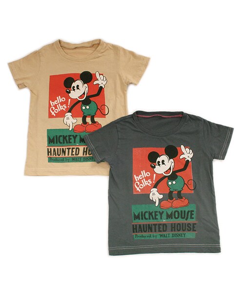 BOOFOOWOO（ブーフーウー）の「Kid'sショートスリーブTee（ミッキー）（トップス・キッズ・ベージュ/グレー・XS(80~90cm)/S(100~110cm)/M(120~130cm)）」の9枚目の写真
