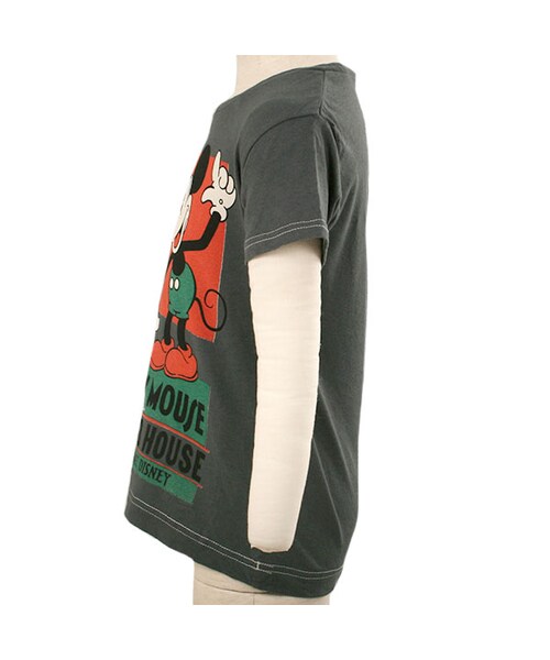 BOOFOOWOO（ブーフーウー）の「Kid'sショートスリーブTee（ミッキー）（トップス・キッズ・ベージュ/グレー・XS(80~90cm)/S(100~110cm)/M(120~130cm)）」の2枚目の写真