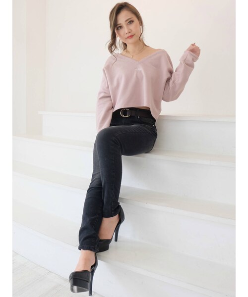 RESEXXY（リゼクシー）の「裏起毛デニムスキニーパンツ（デニムパンツ・インディゴ/ブラック・S/M/XS）」の7枚目の写真