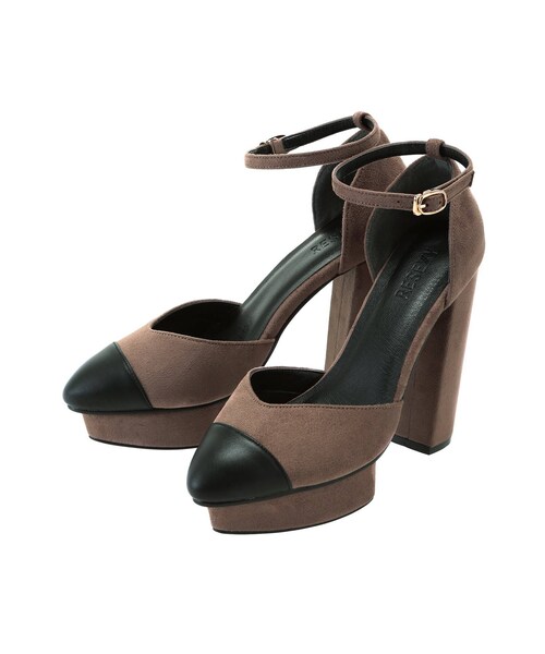 RESEXXY（リゼクシー）の「バイカラー太ヒールパンプス（その他シューズ・ピンク/ミックス/ブラック・L/M/S）」の4枚目の写真