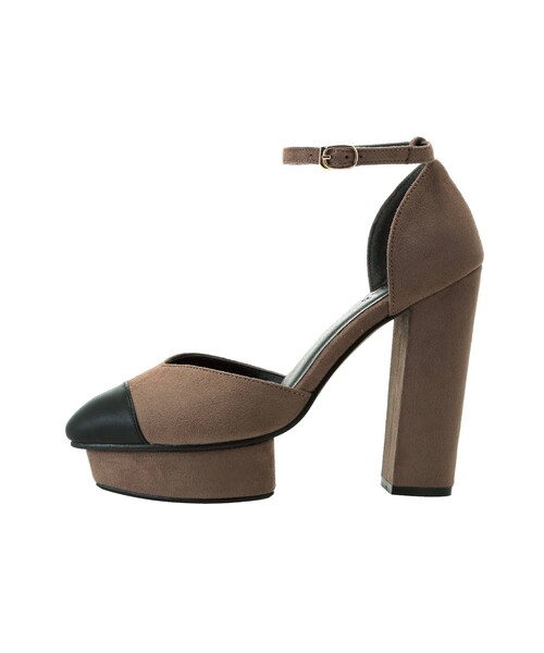 RESEXXY（リゼクシー）の「バイカラー太ヒールパンプス（その他シューズ・ピンク/ミックス/ブラック・L/M/S）」の3枚目の写真