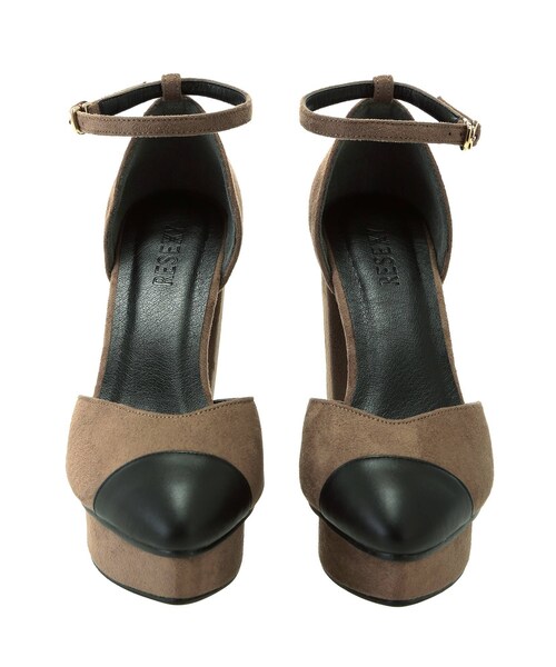 RESEXXY（リゼクシー）の「バイカラー太ヒールパンプス（その他シューズ・ピンク/ミックス/ブラック・L/M/S）」の5枚目の写真