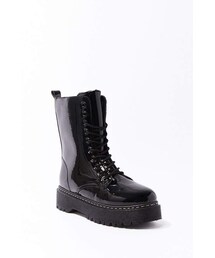 Forever 21 Faux Patent Leather Combat Boots