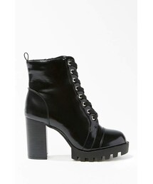 Forever 21 Lace-Up Block Heel Combat Boots