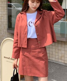 DHOLIC | コットン開襟ジャケット&ミニスカートSET(その他アウター)