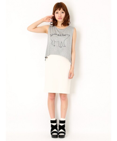 NOMINE（ノミネ）の「シロクマ刺繍タンク（トップス・レディース・white/gray・F）」の11枚目の写真