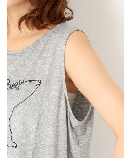 NOMINE（ノミネ）の「シロクマ刺繍タンク（トップス・レディース・white/gray・F）」の7枚目の写真