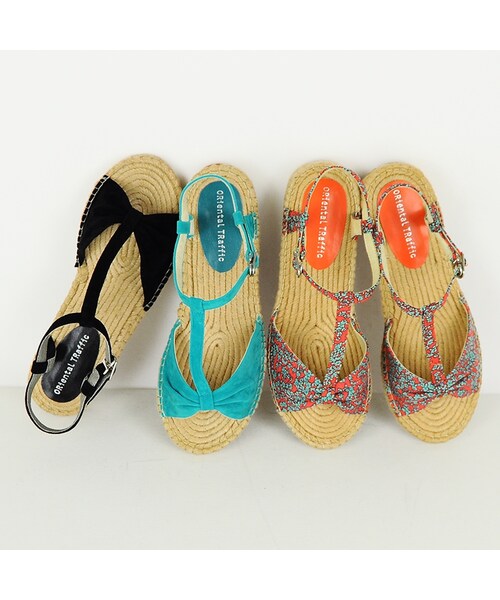 ORiental TRaffic（オリエンタルトラフィック）の「Tストラップジュートサンダル（シューズ・レディース・ブラック/グリーン/レインボー・S/M/L/LL）」の10枚目の写真
