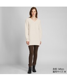 UNIQLO | スフレヤーンVネックチュニック（長袖）セットアップ可能(ニット/セーター)