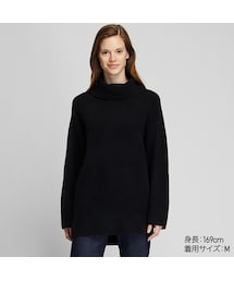 UNIQLO | スフレヤーンタートルネックチュニック（長袖）セットアップ可能(ニット/セーター)