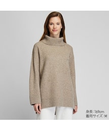 UNIQLO | スフレヤーンタートルネックチュニック（長袖）セットアップ可能(ニット/セーター)