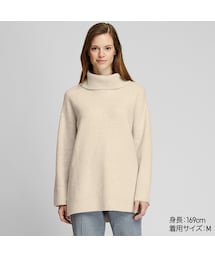 UNIQLO | スフレヤーンタートルネックチュニック（長袖）セットアップ可能(ニット/セーター)