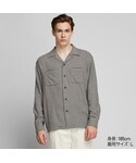 ユニクロ | オーバーサイズフランネルオープンカラーシャツ（長袖）(襯衫)