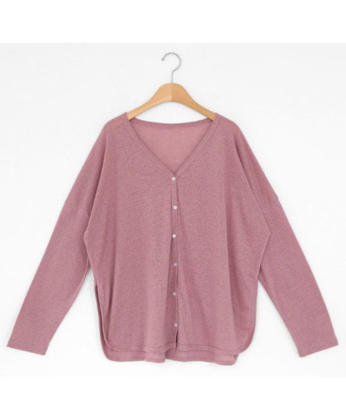 DHOLIC(ディーホリック)の「スリットVネックカーディガン(カーディガン/ボレロ・レディース・ホワイト/グレー/ブラウン/ブラック/ピンク・FREE)」の5枚目の写真