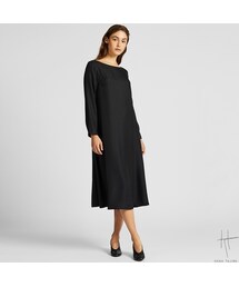 UNIQLO | シルクブレンドロングワンピース（長袖）(ワンピース)