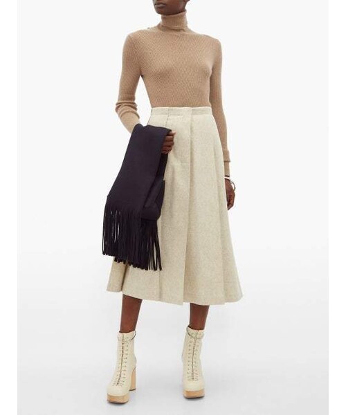 JIL SANDER（ジルサンダー）の「Jil Sander - Ankle Bracelet Leather Platform Boots - Womens - White（ブーツ・レディース・White・35 Eu/it/36 Eu/it/37 Eu/it/38 Eu/it/39 Eu/it/40 Eu/it/41 Eu/it）」の2枚目の写真