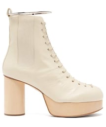 JIL SANDER | Jil Sander - Ankle Bracelet Leather Platform Boots - Womens - White(ブーツ)