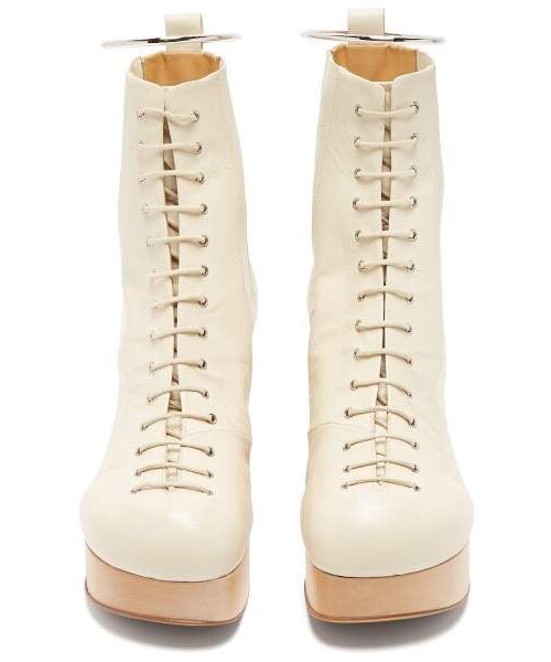 JIL SANDER（ジルサンダー）の「Jil Sander - Ankle Bracelet Leather Platform Boots - Womens - White（ブーツ・レディース・White・35 Eu/it/36 Eu/it/37 Eu/it/38 Eu/it/39 Eu/it/40 Eu/it/41 Eu/it）」の5枚目の写真