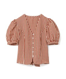 GRL | バックリボンギンガムチェックボリュームスリーブブラウス(シャツ/ブラウス)