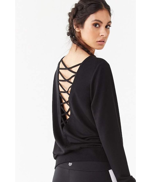FOREVER 21(フォーエバー トゥエンティーワン)の「Forever 21 Active Crisscross-Back Top(Tシャツ/カットソー・レディース・Black/White/Pink・X-small/Small/Medium/Large)」の1枚目の写真