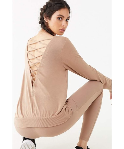FOREVER 21(フォーエバー トゥエンティーワン)の「Forever 21 Active Crisscross-Back Top(Tシャツ/カットソー・レディース・Black/White/Pink・X-small/Small/Medium/Large)」の3枚目の写真