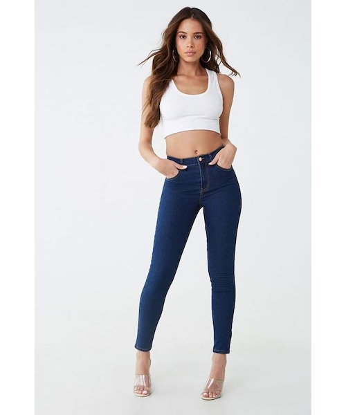 FOREVER 21（フォーエバー トゥエンティーワン）の「Forever 21 High-Rise Straight Leg Jeans（デニムパンツ・レディース・Blue・29）」の2枚目の写真