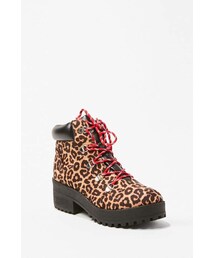 Forever 21 Leopard Print Combat Boots