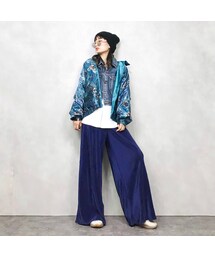 USED | Flower pattern reversible nylon jacket-513-8(ナイロンジャケット)