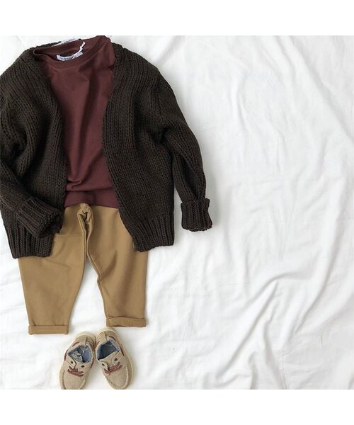 cache cache（カシュ カシュ）の「MINGO.    cropped chino(portabella)（その他パンツ・キッズ・その他）」の3枚目の写真